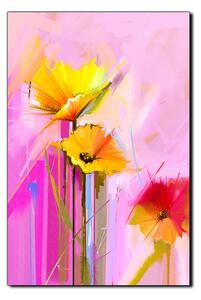 Obraz na plátně - Abstraktní malba, jarní květiny reprodukce- obdélník 7269A (60x40 cm)