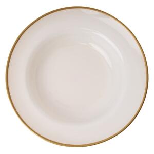 Jídelní sada 18 ks béžová/zlatá/porcelán