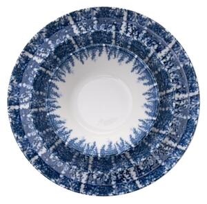 Jídelní sada 12 ks bílá/modrá/porcelán