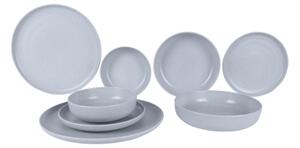 Jídelní sada 8 ks šedá/porcelán