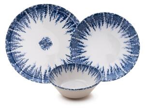 Jídelní sada 12 ks bílá/modrá/porcelán