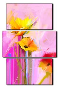 Obraz na plátně - Abstraktní malba, jarní květiny reprodukce- obdélník 7269C (120x80 cm)