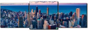 Obraz na plátně - Mrakodrapy v Chicagu- panoráma 5268D (90x30 cm)
