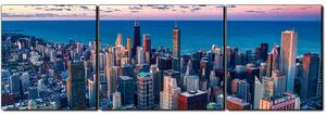 Obraz na plátně - Mrakodrapy v Chicagu- panoráma 5268C (90x30 cm)