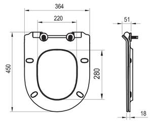 Ravak X01862 - Záchodové prkénko SoftClose VITA SLIM černá