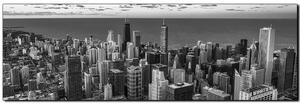 Obraz na plátně - Mrakodrapy v Chicagu- panoráma 5268QA (105x35 cm)