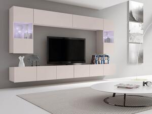 Obývací stěna Bralani I, Barva: Kašmír, Osvětlení: osvětlení LED - modré 5903211429477