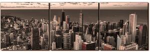 Obraz na plátně - Mrakodrapy v Chicagu- panoráma 5268FB (150x50 cm)