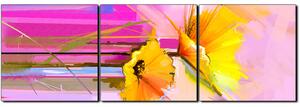 Obraz na plátně - Abstraktní malba, jarní květiny reprodukce- panoráma 5269B (90x30 cm)