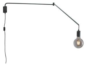Trio Leuchten 200200132 LINE - Velká nástěnná lampa na otočném rameni na retro žárovku - od zdi max 150cm (Nástenná lampa v černé barvě s vypínačem na kabelu do zásuvky)