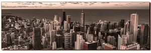 Obraz na plátně - Mrakodrapy v Chicagu- panoráma 5268FA (105x35 cm)