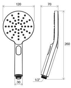 Ravak X07P233 - Ruční sprcha s tlačítkem FLAT lesklý chrom