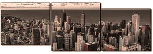 Obraz na plátně - Mrakodrapy v Chicagu- panoráma 5268FE (90x30 cm)