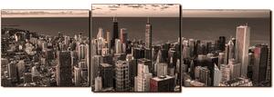 Obraz na plátně - Mrakodrapy v Chicagu- panoráma 5268FD (150x50 cm)