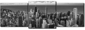Obraz na plátně - Mrakodrapy v Chicagu- panoráma 5268QD (150x50 cm)