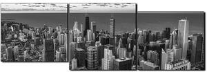 Obraz na plátně - Mrakodrapy v Chicagu- panoráma 5268QE (90x30 cm)