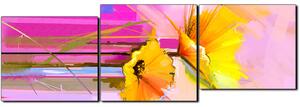 Obraz na plátně - Abstraktní malba, jarní květiny reprodukce- panoráma 5269E (90x30 cm)
