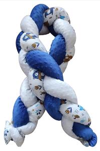 KMS Mantinel do postýlky - modrý-bílý - zvířátka v zimě Délka mantinelu: 180 cm