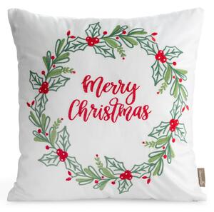 VÁNOČNÍ DEKORAČNÍ POVLAK NA POLŠTÁŘ MERRY 45X45 CM VZOROVANÝ