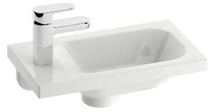 Ravak XJGL1100000 - Závěsné umyvadlo CHROME 40x22 cm litý mramor/bílá