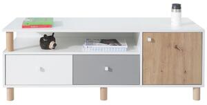 FARO | TV stolek FR8 se zásuvkami | 140 cm | bílá/artisan/šedá