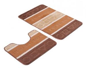 Sada koupelnových koberečků MULTI B5015 figury - hnědý, camel