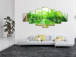 Obraz - Výhled na tropickou zahradu (210x100 cm)