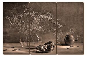 Obraz na plátně - Zátiší - větev a granátové jablko 1274FB (150x100 cm)