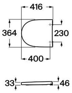 Roca A8012AC00B - Záchodové prkénko SoftClose MERIDIAN supralit/bílá
