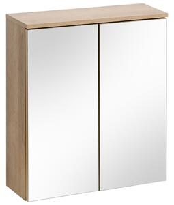 CMD Koupelnová skříňka se zrcadlem nástěnná Remik Riviera - 60 cm - dub