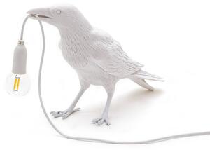 LED deko stolní lampa Bird Lamp, čekající, bílá