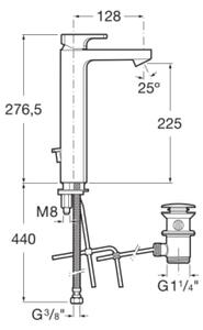 Roca A5A3G01C00 - Umyvadlová baterie + výpusť L90 27,6 cm lesklý chrom