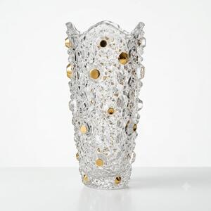 KŘIŠŤÁLOVÁ VÁZA BOHEMIA CRYSTAL GOLD 300 MM