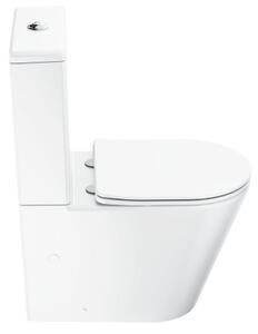 Ravak X01872 - WC kombi Rimless s prkénkem SoftClose ELEGANT keramika/bílá