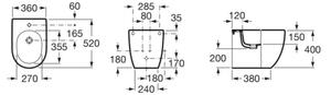 Roca A357247000 - Stojící bidet MERIDIAN keramika/bílá