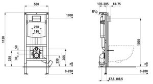 LAUFEN H9201140000001 - Podomítkový modul pro závěsné WC INEO