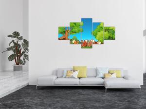 Obraz - Veselé veverky (125x70 cm)