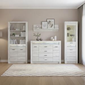 Obývací stěna INDIANAPOLIS k | sestava E | 289 cm | kraft bílý