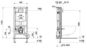 LAUFEN H9201150000001 - Podomítkový modul pro závěsné WC INEO