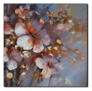 Obraz na plátně - Květ mandlí, reprodukce ruční malby - čtverec 3273A (50x50 cm)