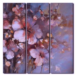 Obraz na plátně - Květ mandlí, reprodukce ruční malby - čtverec 3273FB (75x75 cm)