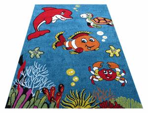Krásný dětský koberec s rybičkami