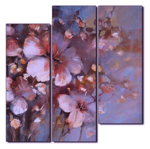 Obraz na plátně - Květ mandlí, reprodukce ruční malby - čtverec 3273FD (75x75 cm)