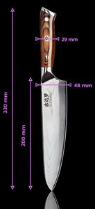 Gudaro - SADA 2x Šéfkuchařský nůž FENG 8"+ 1x Kuchyňský nůž na ovoce FENG 3,5"