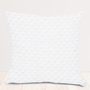 Biante Dětský povlak na polštář Minky 3D puntíky MKP-033 Sněhově bílý 30 x 50 cm
