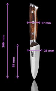 Gudaro - SADA 2xSantoku kuchyňský nůž FENG 7,5"+ 1x Kuchyňský nůž FENG 3,5"