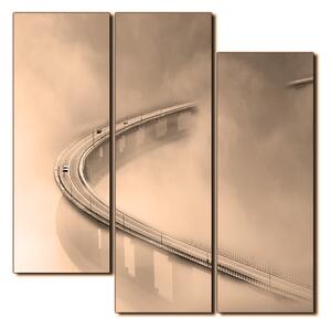 Obraz na plátně - Most v mlze - čtverec 3275FD (75x75 cm)