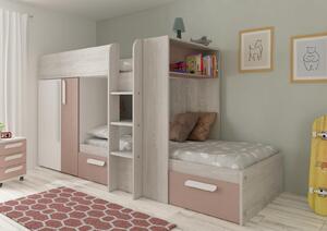 Patrová postel s prostorem 90x200 Bo1 - Antique pink, cascina