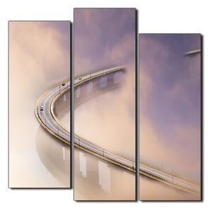 Obraz na plátně - Most v mlze - čtverec 3275C (75x75 cm)