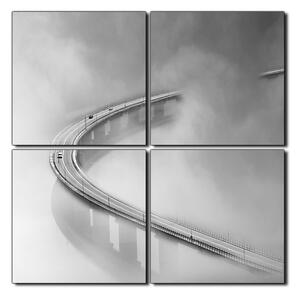 Obraz na plátně - Most v mlze - čtverec 3275QE (60x60 cm)